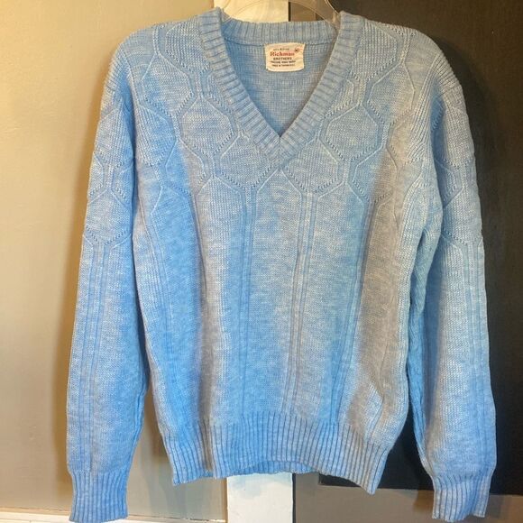 Vintage Richman Brothers Women’s Acrylic Sweater Light Blue Size Medium - Picture 1 of 6
